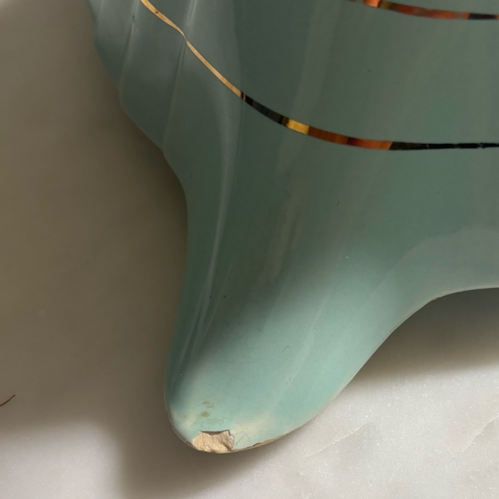 Sadler, England Vintage Art Deco ceramic teapot in mint green with gold accents - Picture 12 of 15